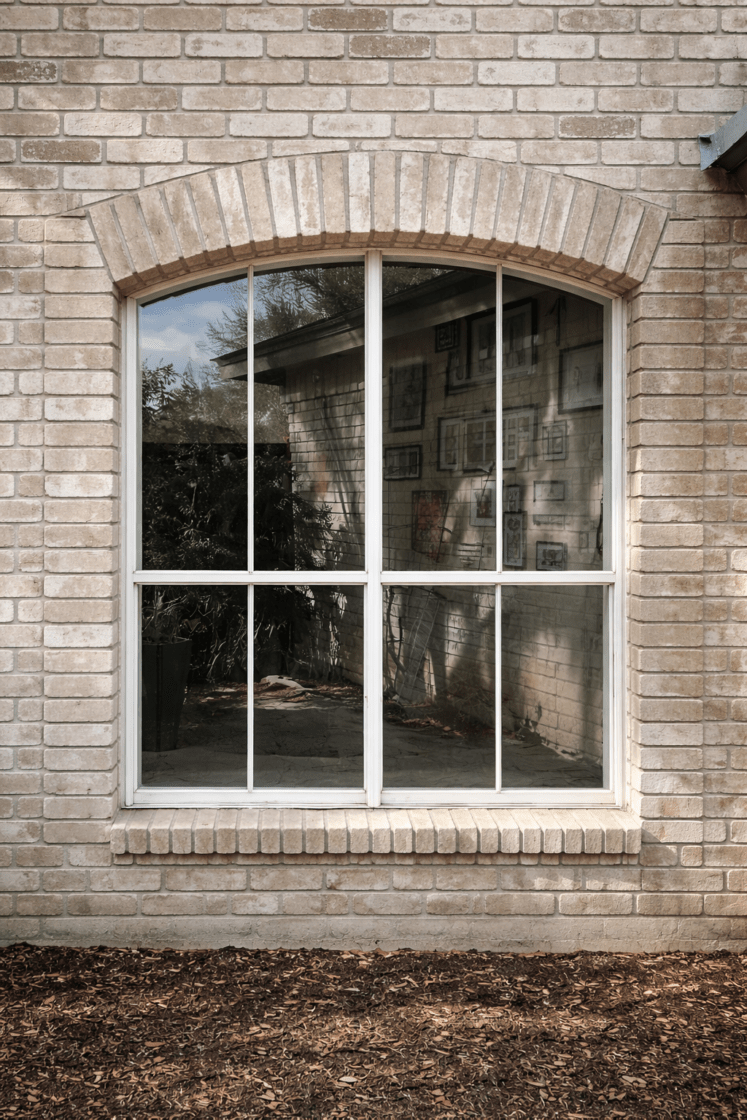 Elegant arched window with brick details (1)