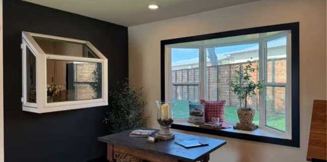 Window replacement Austin, TX modern black-framed residential picture windows